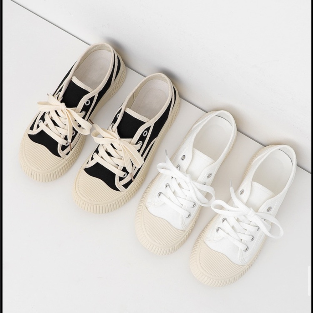 Black and White Canvas Sneakers